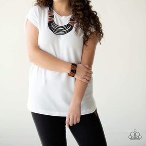 Tribal Print Seed Bead Necklace